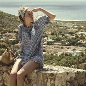 Dôen Clementine Dress in Blue Gingham